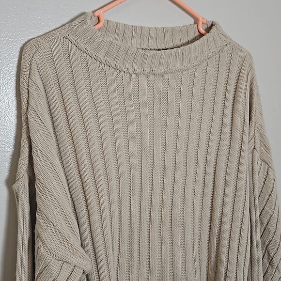 PrettyLittleThing Stone Ribbed Knitted Oversized Sweater - Picture 5 of 13